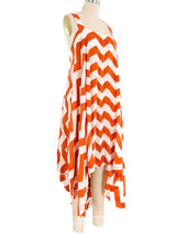 Issey Miyake Pleated Chevron Cross Back Tent Dress Dress arcadeshops.com