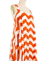 Issey Miyake Pleated Chevron Cross Back Tent Dress Dress arcadeshops.com