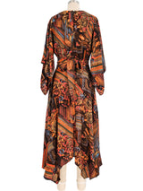 1970's Floral Printed Silk Handkerchief Dress Dress arcadeshops.com