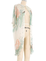 Mary McFadden Abstract Print Open Back Pleated Tunic Top arcadeshops.com