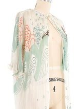 Mary McFadden Abstract Print Open Back Pleated Tunic Top arcadeshops.com