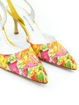 Manolo Blahnik Floral Kitten Heels, 38 Accessory arcadeshops.com