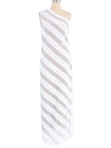 Pauline Trigere One Shoulder Linen and Lace Gown Dress arcadeshops.com