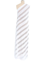 Pauline Trigere One Shoulder Linen and Lace Gown Dress arcadeshops.com