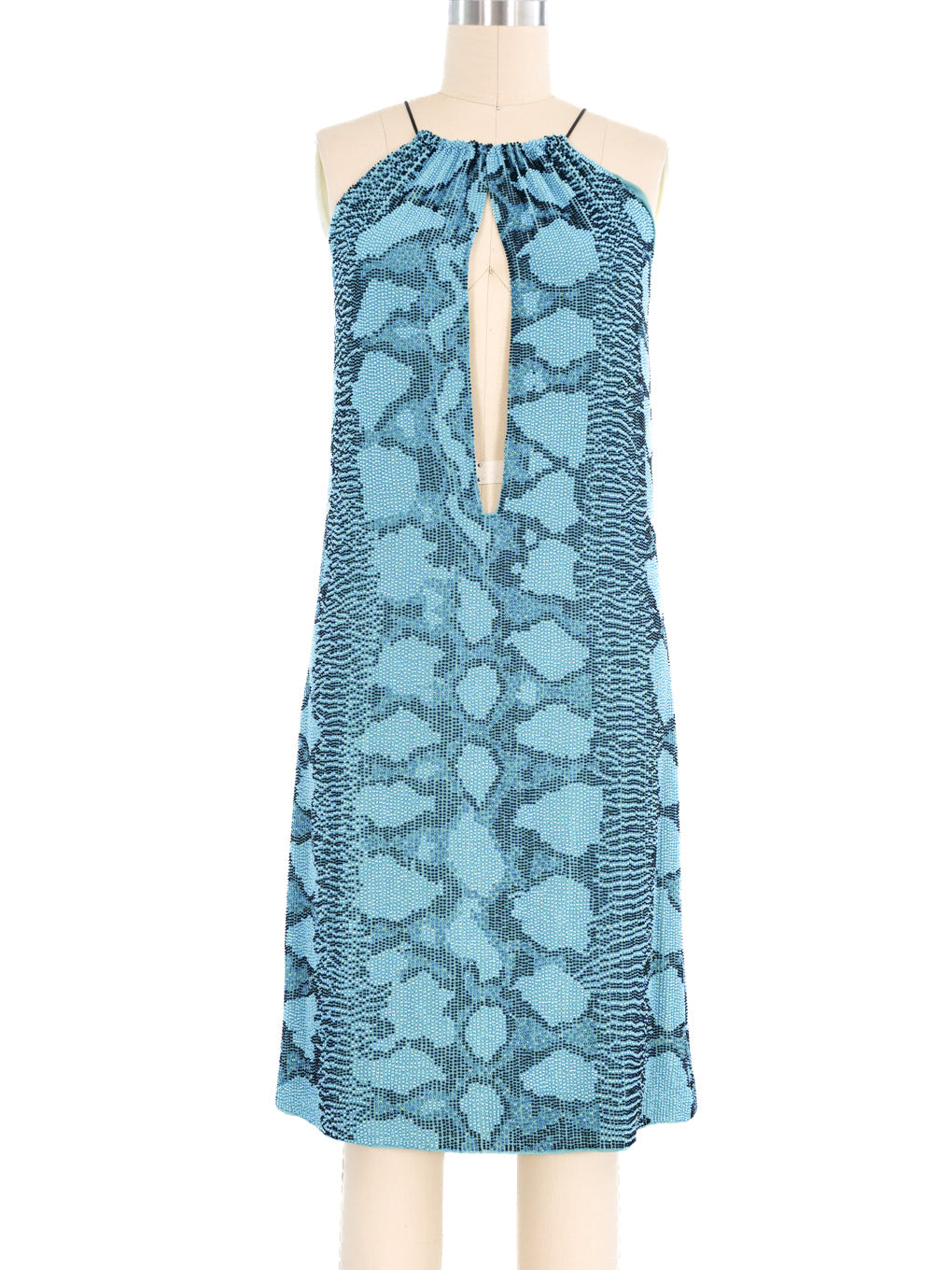 2000 Gucci Beaded Python Mini Dress 2000 Gucci Beaded Python Mini Dress