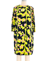 Tzaims Luksus Neon Floral Motif Shift Dress Dress arcadeshops.com