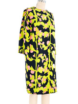 Tzaims Luksus Neon Floral Motif Shift Dress Dress arcadeshops.com