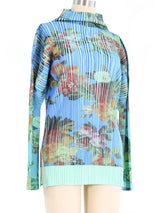 1994 Pleats Please Issey Miyake Floral High Neck Top Top arcadeshops.com