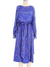 Cherry Blossom Printed Silk Chiffon Dress Dress arcadeshops.com