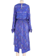 Cherry Blossom Printed Silk Chiffon Dress Dress arcadeshops.com