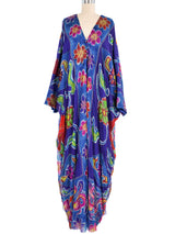 1970's Floral Silk Chiffon Caftan Dress arcadeshops.com