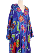 1970's Floral Silk Chiffon Caftan Dress arcadeshops.com