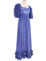 Alfred Bosand Metallic Chiffon Gown Dress arcadeshops.com