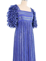 Alfred Bosand Metallic Chiffon Gown Dress arcadeshops.com