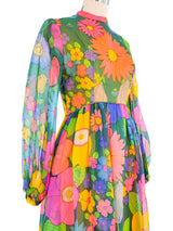 Wilson Folmar Rainbow Floral Organza Gown Dress arcadeshops.com