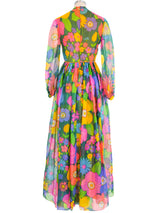 Wilson Folmar Rainbow Floral Organza Gown Dress arcadeshops.com