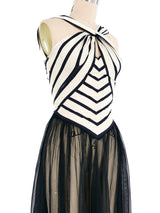 Colorblock Chevron Net Gown Dress arcadeshops.com