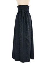Black Moire Maxi Skirt Bottom arcadeshops.com