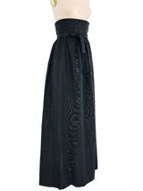 Black Moire Maxi Skirt Bottom arcadeshops.com