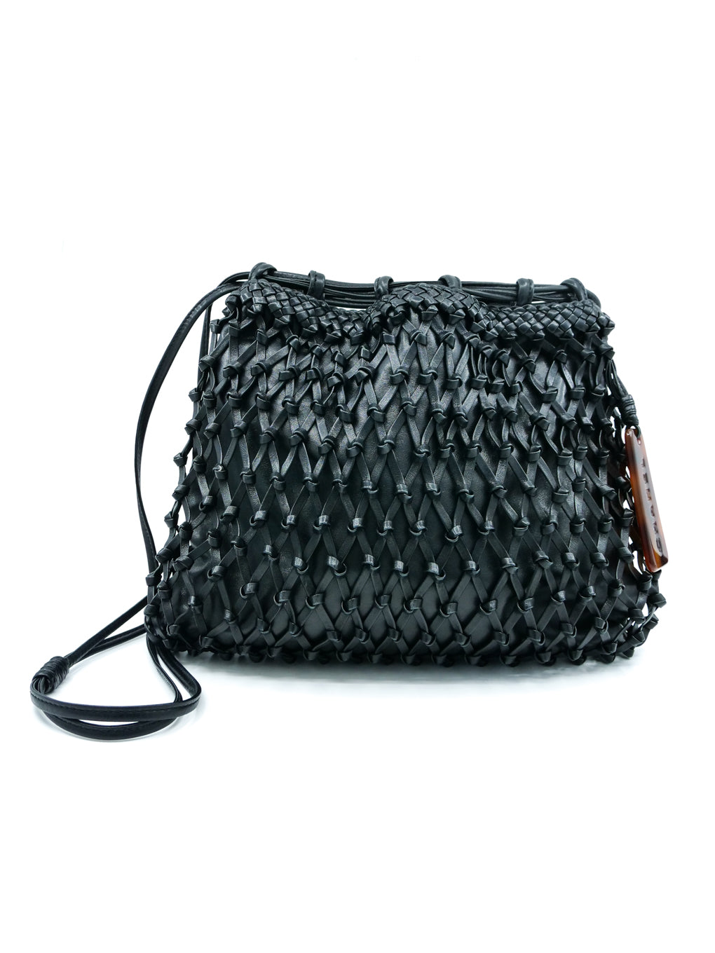 1997 Chanel Woven Leather Drawstring Bag