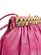 Judith Leiber Rose Lizard Convertible Clutch Accessory arcadeshops.com