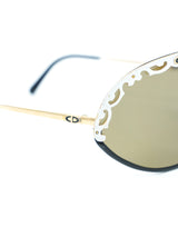 Christian Dior White Framed Shield Sunglasses Accessory arcadeshops.com