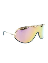 Christian Dior Gold Framed Shield Sunglasses Accessory arcadeshops.com