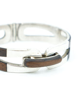 Gucci Sterling Silver and Wood Bangle Jewelry arcadeshops.com