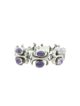 Margot de Taxco Sterling Silver and Amethyst Link Bracelet Jewelry arcadeshops.com