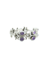 Margot de Taxco Sterling Silver and Amethyst Link Bracelet Jewelry arcadeshops.com
