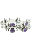 Margot de Taxco Sterling Silver and Amethyst Link Bracelet Jewelry arcadeshops.com
