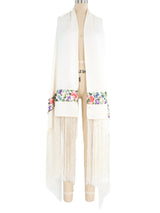 John Galliano Embroidered Fringed Shawl Accessory arcadeshops.com