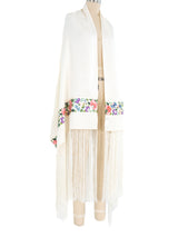 John Galliano Embroidered Fringed Shawl Accessory arcadeshops.com