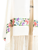 John Galliano Embroidered Fringed Shawl Accessory arcadeshops.com