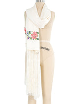 John Galliano Embroidered Fringed Shawl Accessory arcadeshops.com