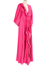 Zandra Rhodes Fuchsia Pleated Duster Jacket arcadeshops.com