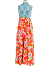 Wilson Folmar Colorblock Printed Palazzo Jumpsuit Jumpsuit arcadeshops.com