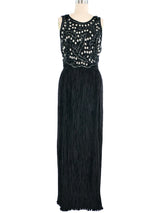 Mary McFadden Embellished Bodice Gown Dress arcadeshops.com