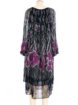 Flower Motif Rhinestone Chiffon Dress Dress arcadeshops.com
