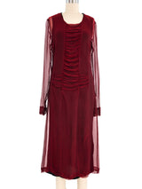 Dries Van Noten Crimson Silk Chiffon Dress Dress arcadeshops.com