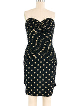 Vicky Tiel Printed Silk Ruched Mini Dress Dress arcadeshops.com