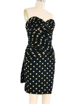 Vicky Tiel Printed Silk Ruched Mini Dress Dress arcadeshops.com