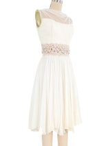 1950's Illusion Neckline Chiffon and Lace Dress Dress arcadeshops.com