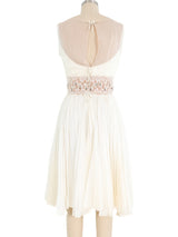 1950's Illusion Neckline Chiffon and Lace Dress Dress arcadeshops.com