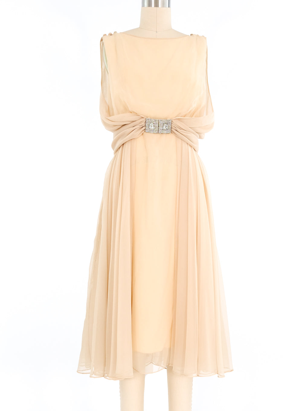 Beige Chiffon Dress