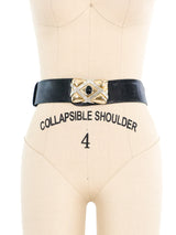 Judith Leiber Jeweled Black Snake Belt Accessory arcadeshops.com