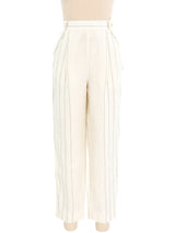 Gianni Versace Linen Pinstripe Trousers Bottom arcadeshops.com
