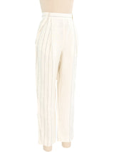 Gianni Versace Linen Pinstripe Trousers Bottom arcadeshops.com