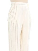 Gianni Versace Linen Pinstripe Trousers Bottom arcadeshops.com