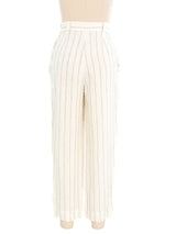 Gianni Versace Linen Pinstripe Trousers Bottom arcadeshops.com